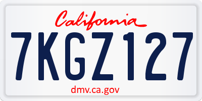 CA license plate 7KGZ127