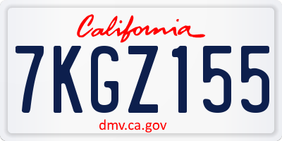 CA license plate 7KGZ155