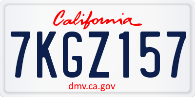 CA license plate 7KGZ157