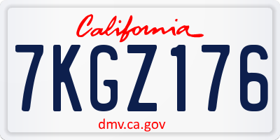 CA license plate 7KGZ176