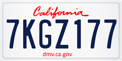 CA license plate 7KGZ177