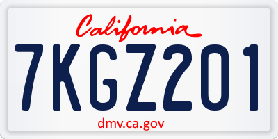 CA license plate 7KGZ201