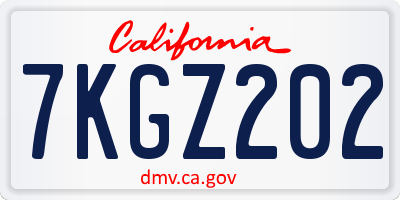 CA license plate 7KGZ202