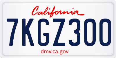 CA license plate 7KGZ300