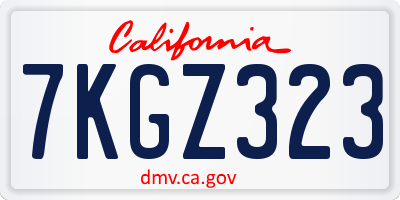 CA license plate 7KGZ323