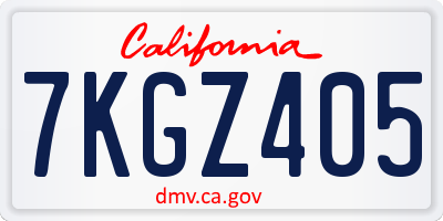 CA license plate 7KGZ405