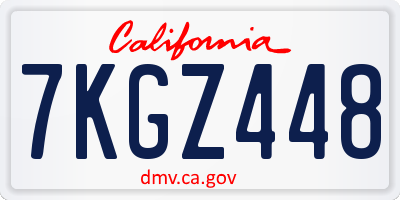 CA license plate 7KGZ448