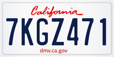 CA license plate 7KGZ471