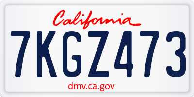 CA license plate 7KGZ473