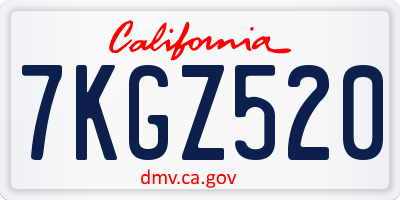 CA license plate 7KGZ520