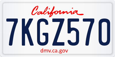 CA license plate 7KGZ570