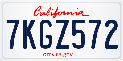 CA license plate 7KGZ572