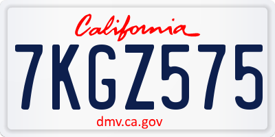 CA license plate 7KGZ575