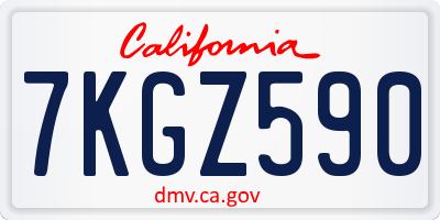 CA license plate 7KGZ590