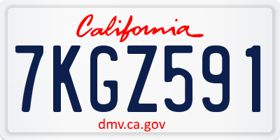 CA license plate 7KGZ591