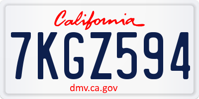 CA license plate 7KGZ594