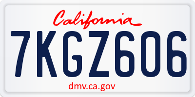 CA license plate 7KGZ606