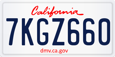 CA license plate 7KGZ660