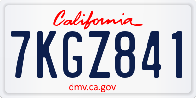 CA license plate 7KGZ841