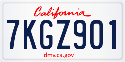CA license plate 7KGZ901