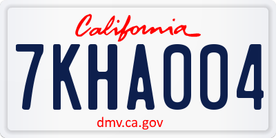 CA license plate 7KHA004