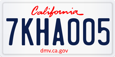 CA license plate 7KHA005