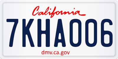 CA license plate 7KHA006