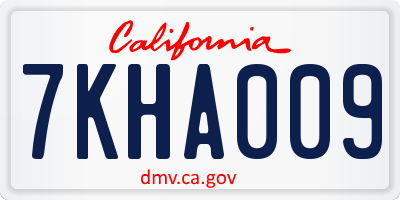 CA license plate 7KHA009