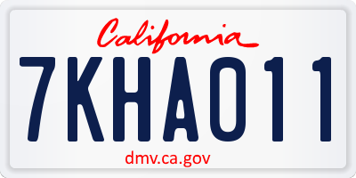 CA license plate 7KHA011