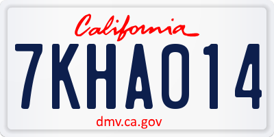 CA license plate 7KHA014
