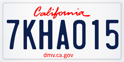 CA license plate 7KHA015