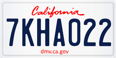 CA license plate 7KHA022