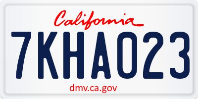 CA license plate 7KHA023
