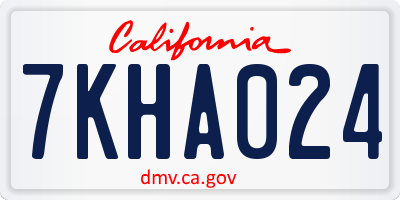 CA license plate 7KHA024