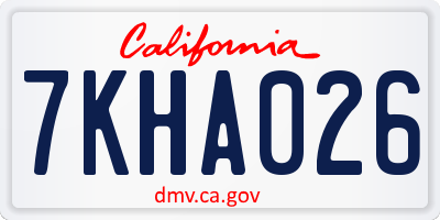 CA license plate 7KHA026