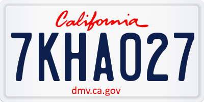 CA license plate 7KHA027