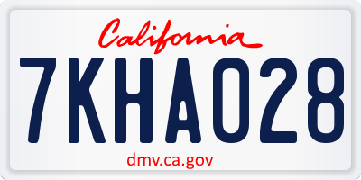 CA license plate 7KHA028