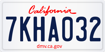 CA license plate 7KHA032