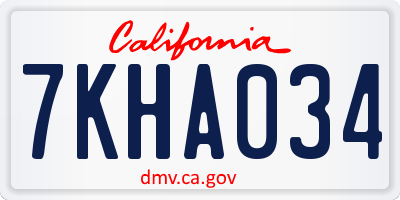 CA license plate 7KHA034