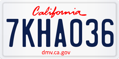 CA license plate 7KHA036