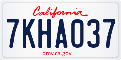 CA license plate 7KHA037