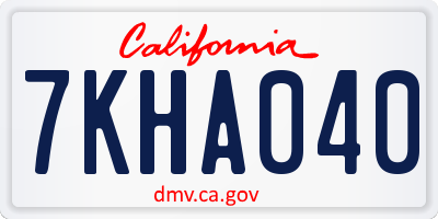 CA license plate 7KHA040