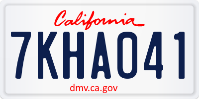 CA license plate 7KHA041