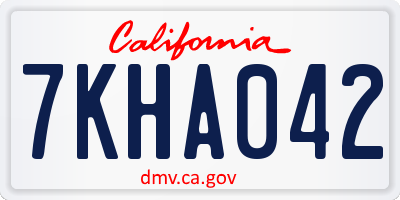 CA license plate 7KHA042