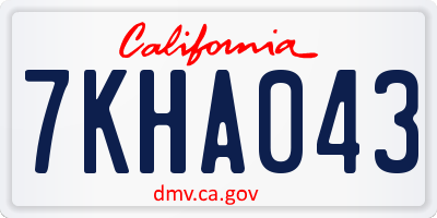 CA license plate 7KHA043