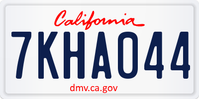 CA license plate 7KHA044