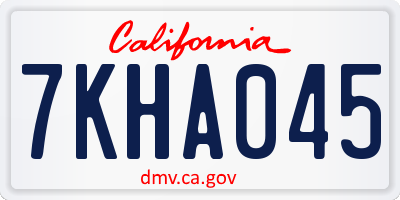 CA license plate 7KHA045