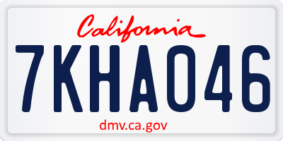 CA license plate 7KHA046