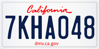 CA license plate 7KHA048