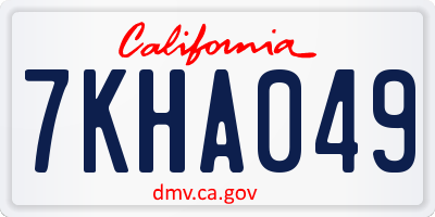 CA license plate 7KHA049